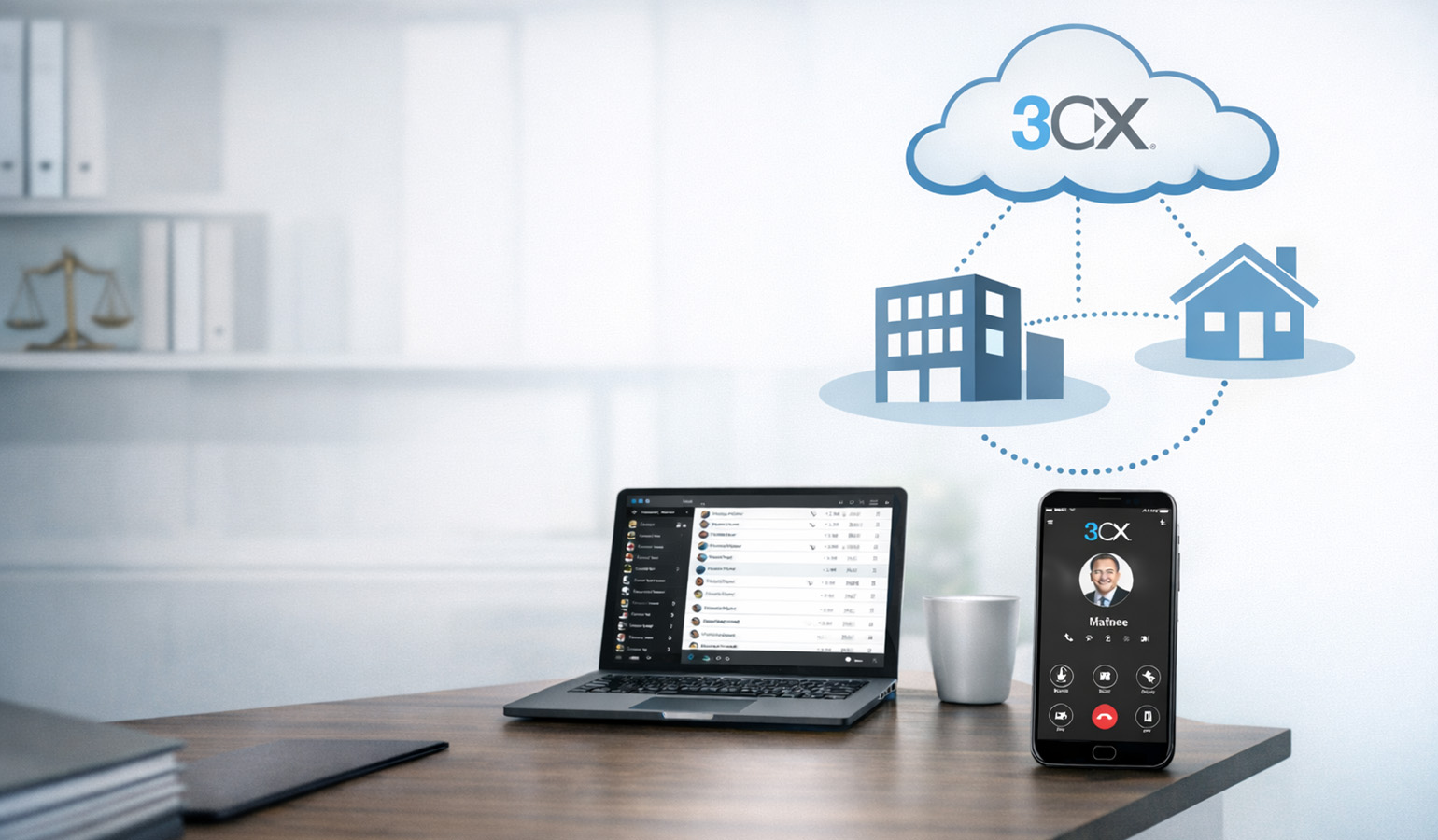 Moderne Cloud-Telefonanlage mit 3CX